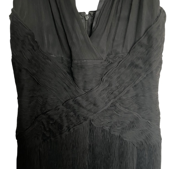 Vintage Y2K Elie Tahari Silk Micro Pleated Witchy Mini Dress Goth Black Size 4 - Picture 4 of 14
